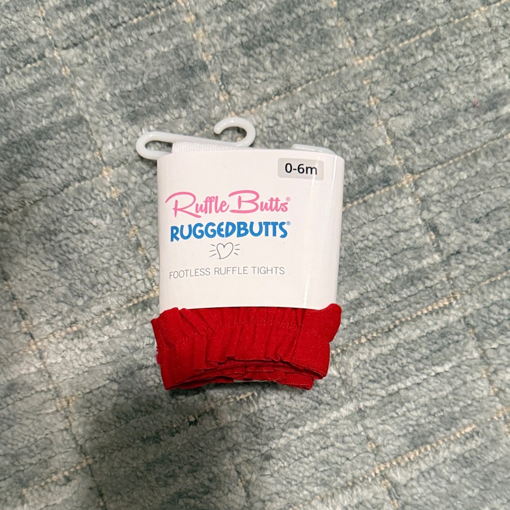 Ruffle Butts Red & White Striped Footless Leggings